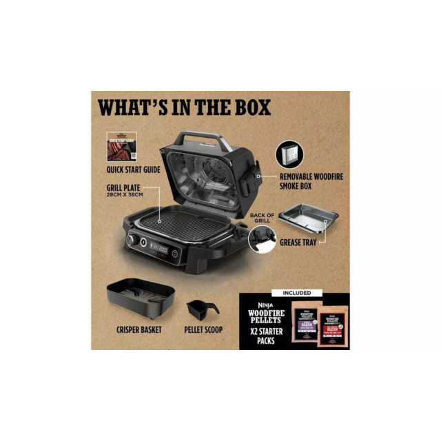 Ninja OG701UK Woodfire Electric Bbq Grill & Smoker