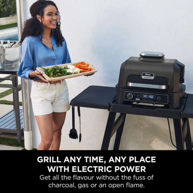 Ninja OG850UK Woodfire Pro Xl Electric Bbq Grill & Smoker - Black/Grey