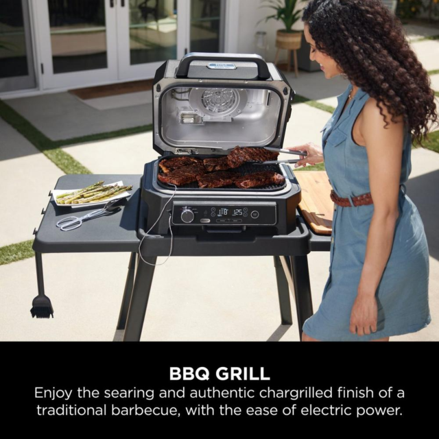 Ninja OG850UK Woodfire Pro Xl Electric Bbq Grill & Smoker - Black/Grey