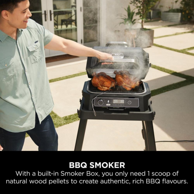 Ninja OG850UK Woodfire Pro Xl Electric Bbq Grill & Smoker - Black/Grey