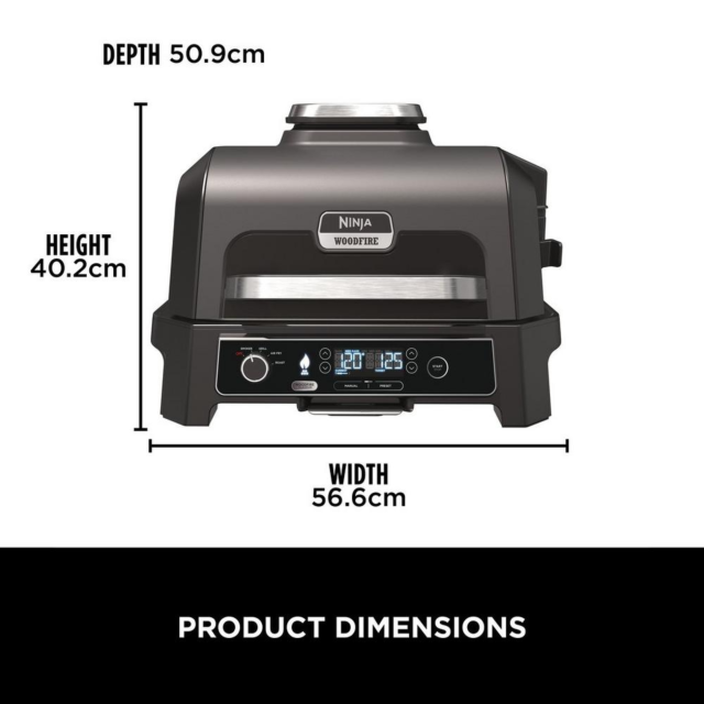 Ninja OG850UK Woodfire Pro Xl Electric Bbq Grill & Smoker - Black/Grey