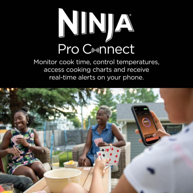 Ninja OG901UK Woodfire Pro Connect Xl Electric Bbq Grill & Smoker - Black/Blue