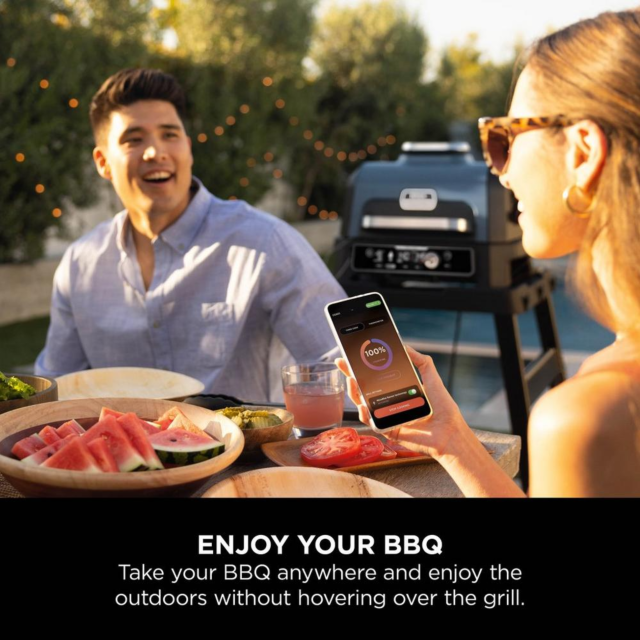 Ninja OG901UK Woodfire Pro Connect Xl Electric Bbq Grill & Smoker - Black/Blue