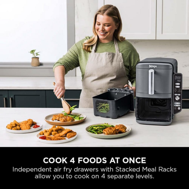 Ninja SL400UK Double Stack Xl 2-Drawer 9.5L Air Fryer - Grey