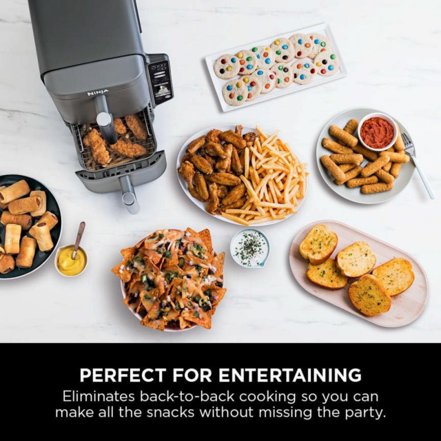 Ninja SL400UK Double Stack Xl 2-Drawer 9.5L Air Fryer - Grey