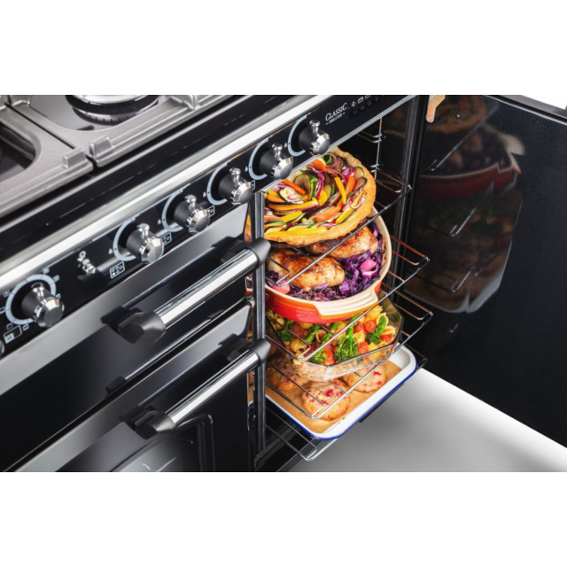 Rangemaster CDL110ECBL/B 110 Cm Electric Ceramic Classic Deluxe - With Brass Trim