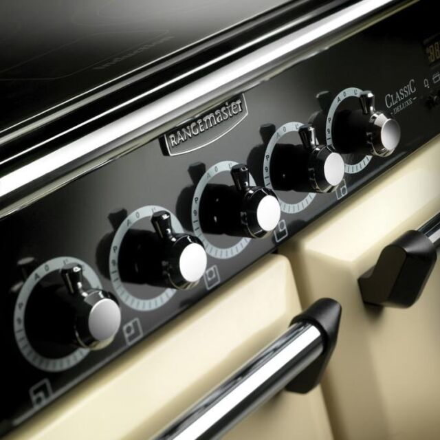 Rangemaster Classic Deluxe 110 Electric Ceramic - With Chrome Trim