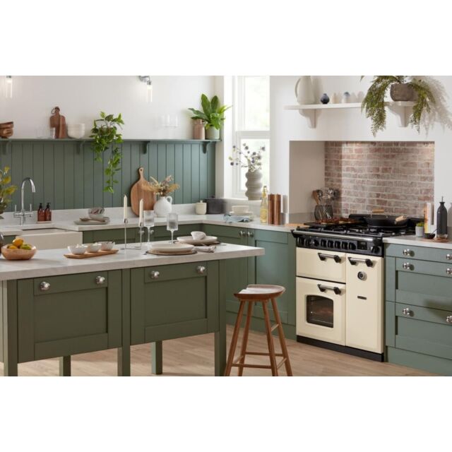 Rangemaster CLDLB110EIPSLT-AB1 Classic Deluxe 110 Induction Slate With Antique Brass Trim