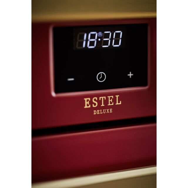 Rangemaster ESDL90DFPBOR/AB1 Estel Deluxe 90 Dual Fuel Bordeaux With Antique Brass Trim