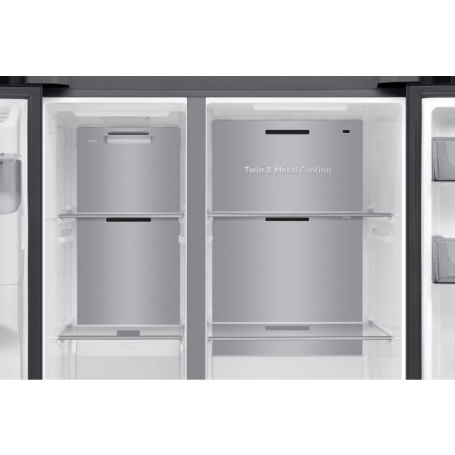Samsung RS70F66KCFEU 91Cm Side By Side American Fridge Freezer - Black