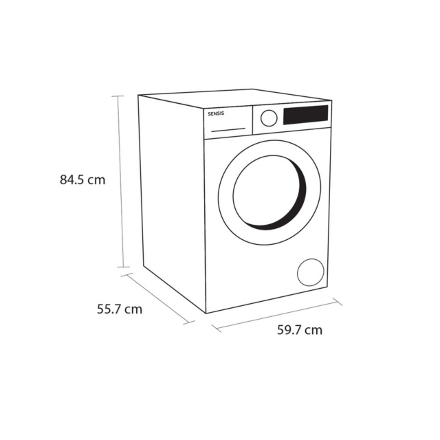 Sensis WMF01814AW 8Kg 1400 Spin Washing Machine - White