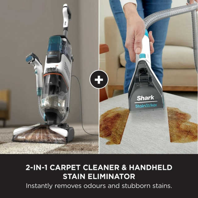 Shark EX200UK Carpetxpert Deep Carpet Cleaner With Built-In Stainstriker - Rotator White
