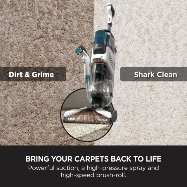 Shark EX200UK Carpetxpert Deep Carpet Cleaner With Built-In Stainstriker - Rotator White