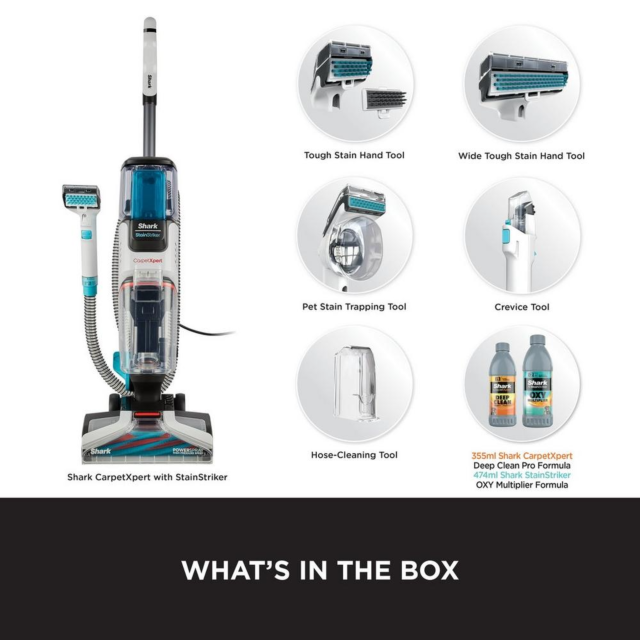 Shark EX200UK Carpetxpert Deep Carpet Cleaner With Built-In Stainstriker - Rotator White