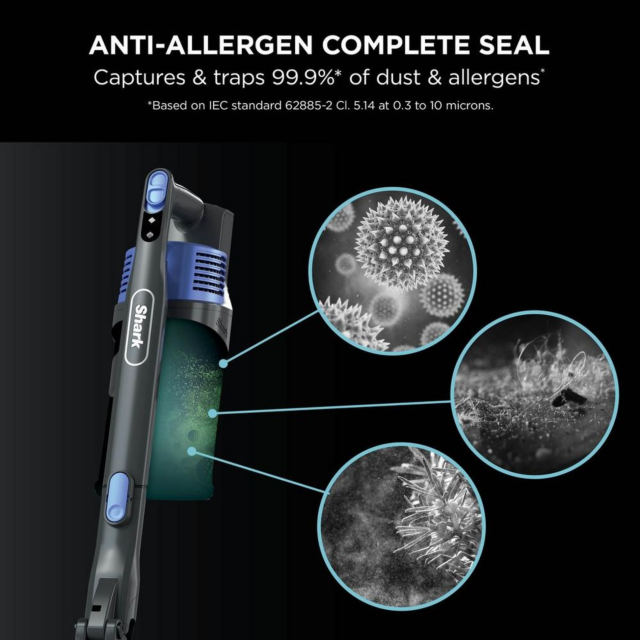 Shark IZ202UK Cordless Stick Vacuum Cleaner - 40 Minutes Run Time - Blue
