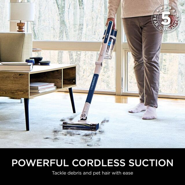 Shark IZ380UK PowerPro Cordless Stick Vacuum Cleaner - 60 Minutes Run Time - Navy Metallic