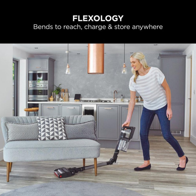 Shark IZ420UKT Stratos Cordless Stick Vacuum Cleaner - 120 Minutes Run Time - Silver