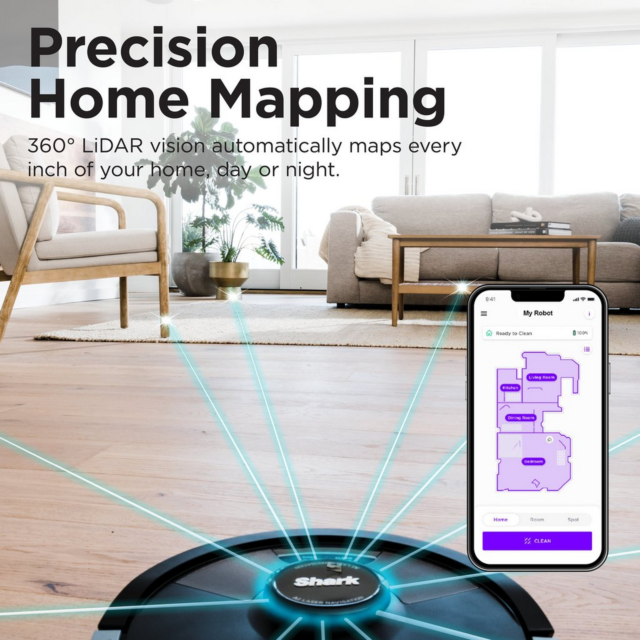Shark RV2620WAUK Robot Vacuum Cleaner - Black
