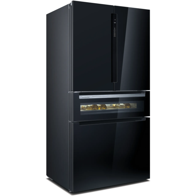 Siemens KF96RSBEA Iq700 French Door Bottom Glass 183 X 90.5 Cm - Black