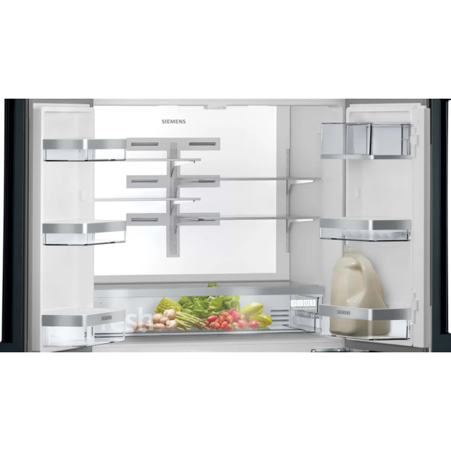 Siemens KF96RSBEA Iq700 French Door Bottom Glass 183 X 90.5 Cm - Black
