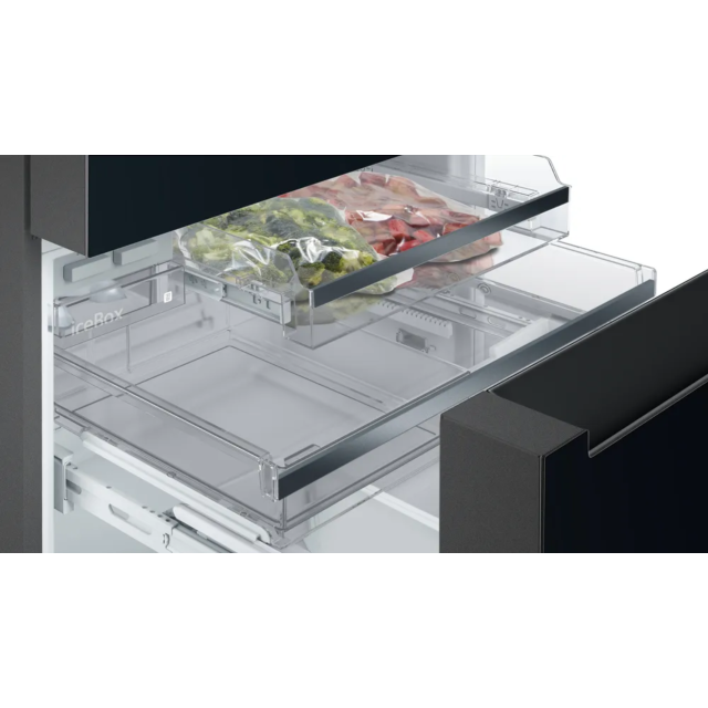Siemens KF96RSBEA Iq700 French Door Bottom Glass 183 X 90.5 Cm - Black