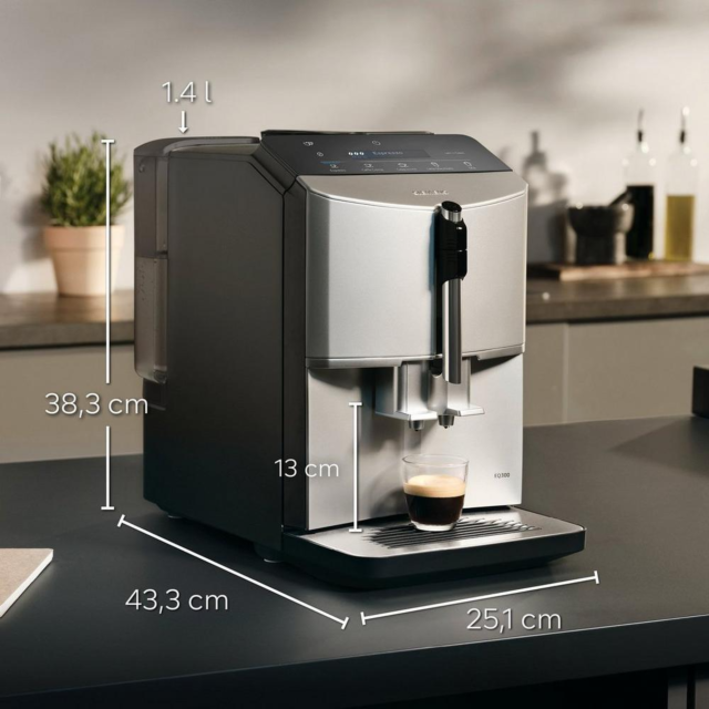 Siemens TF303G07 Bean To Cup Fully Automatic Freestanding Coffee Machine - Inox Silver Metallic