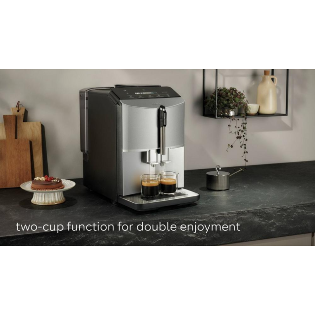 Siemens TF303G07 Bean To Cup Fully Automatic Freestanding Coffee Machine - Inox Silver Metallic