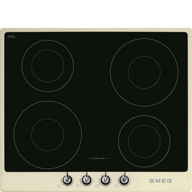 Smeg SI964PM Retro Style 4 Ring Induction Hob Hard Wired With Cream Frame