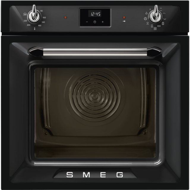 Smeg SOP6900TN Retro Style Pyrolytic Self Cleaning Single Oven - Black