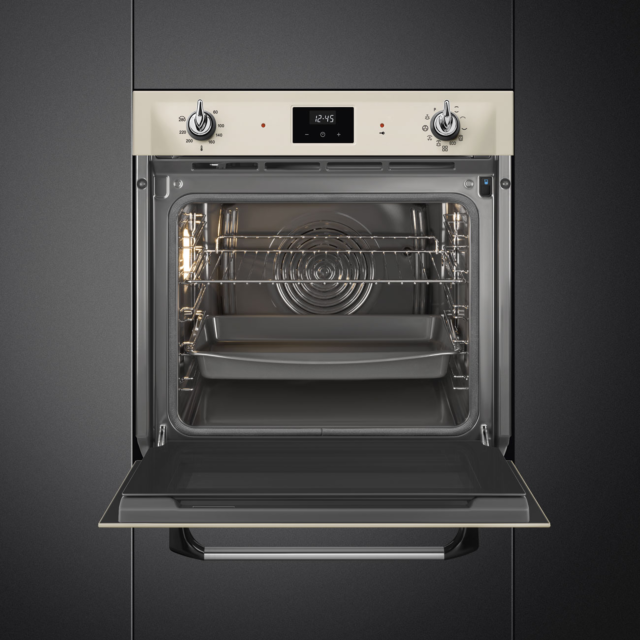 Smeg SOP6900TP Retro Style Pyrolytic Self Cleaning Single Oven - Cream