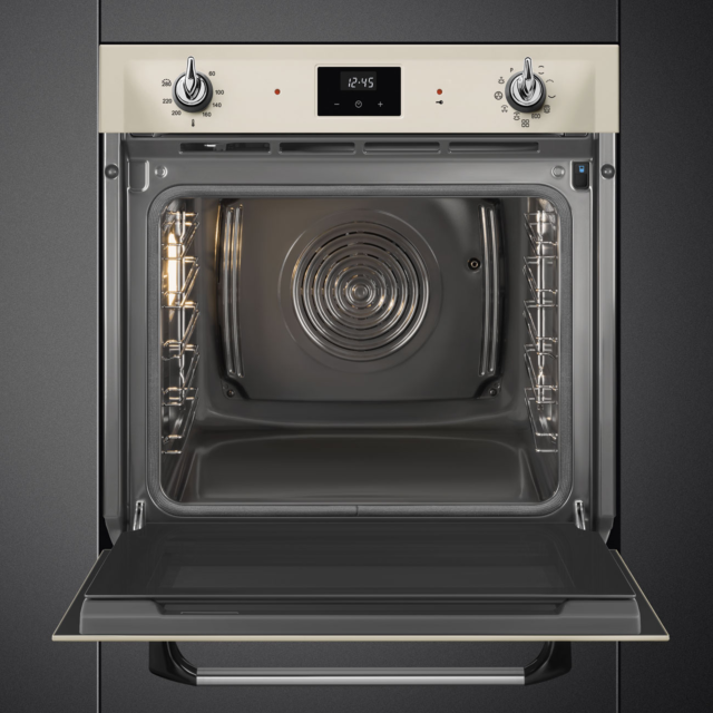 Smeg SOP6900TP Retro Style Pyrolytic Self Cleaning Single Oven - Cream