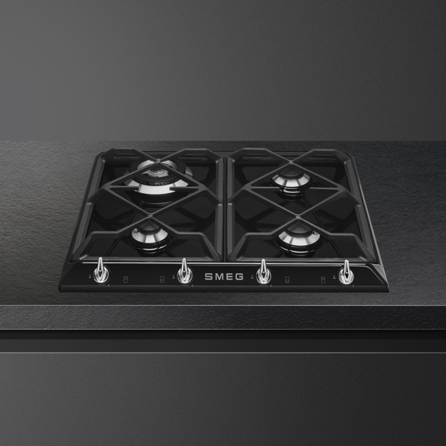 Smeg SR964NGH Retro Style 4 Ring Gas Hob - Black
