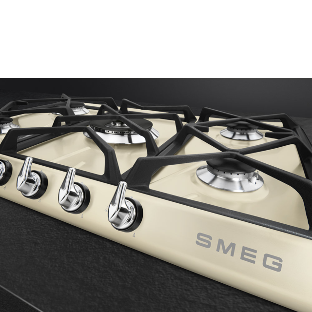 Smeg SR975PGH Retro Style 5 Ring Gas Hob - Cream