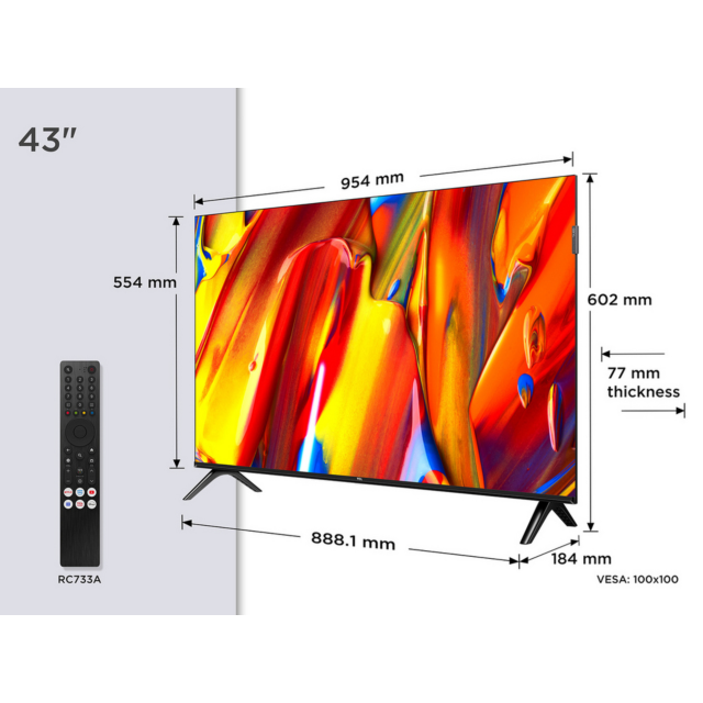 TCL 43V5C-UK 43inch FHD TV Google Smart TV