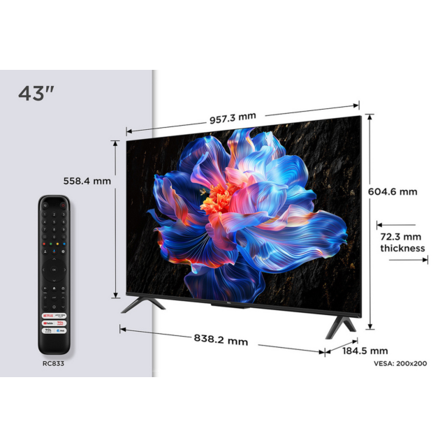 TCL 43V6C-UK 43inch 4K Direct LED HDR Google TV