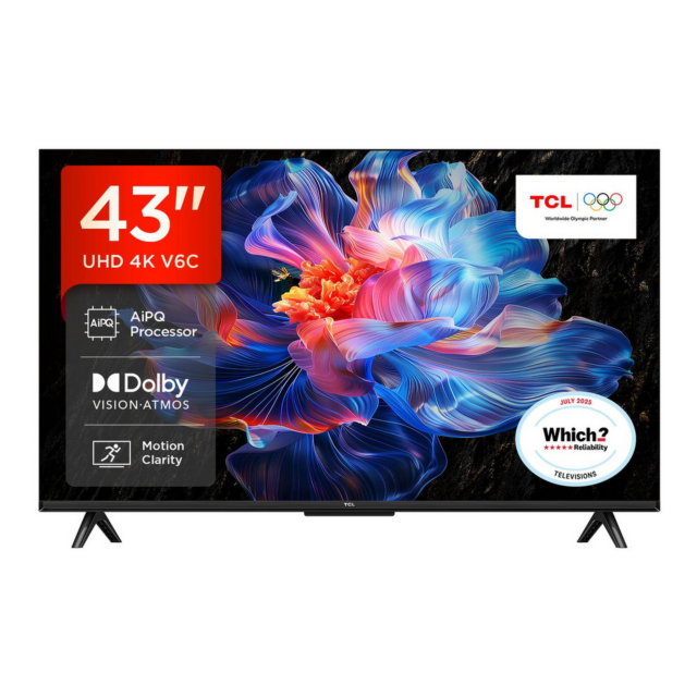 TCL 43V6C-UK 43inch 4K Direct LED HDR Google TV