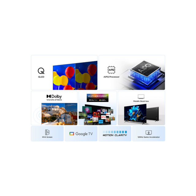TCL 50P7K-UK 50inch 4K Qled Direct Led Hdr Google TV