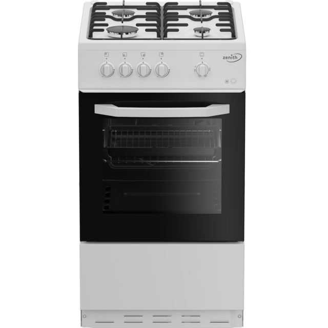 Zenith ZE501W 50Cm Single Oven Gas Cooker With Gas Hob - White 