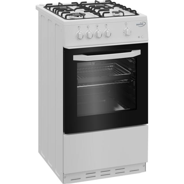 Zenith ZE501W 50Cm Single Oven Gas Cooker With Gas Hob - White 