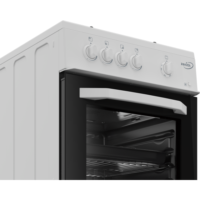 Zenith ZE501W 50Cm Single Oven Gas Cooker With Gas Hob - White 