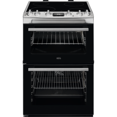 AEG CCX6530ACM 60Cm Double Oven Electric Cooker With Ceramic Hob - Stainless Steel