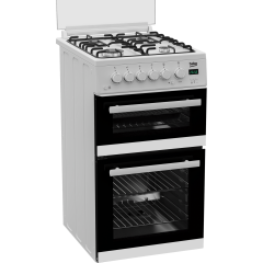 Beko EDG507W 50Cm Double Oven Gas Cooker With Gas Hob - White