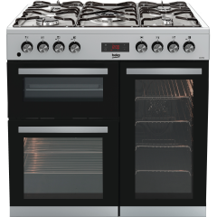 Beko KDVF90X 90Cm Dual Fuel Range Cooker - Stainless Steel