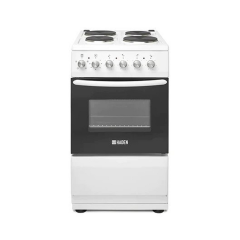 Haden HES050W 50Cm Electric Cooker With Solid Plate Hob - White