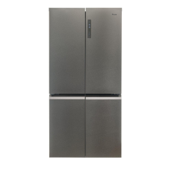 Haier HCR59F19ENMM 90.8Cm Freestanding American Fridge Freezer - Platinum Inox