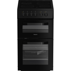 Hotpoint HTE5VCB 50Cm Twin Cavity Cooker - Black