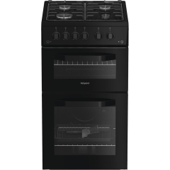 Hotpoint HTG5GCB 50Cm Gas Twin Cooker - Black