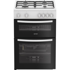 Indesit IDG6GW 60Cm Gas Double Cooker - White