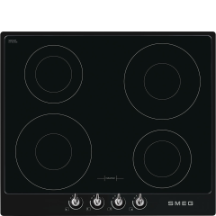 Smeg SI964NM Retro Style 4 Ring Induction Hob Hard Wired With Black Frame