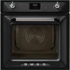 Smeg SOP6900TN Retro Style Pyrolytic Self Cleaning Single Oven - Black